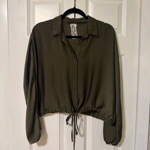Sadie & Sage Khaki Button-Down Shirt